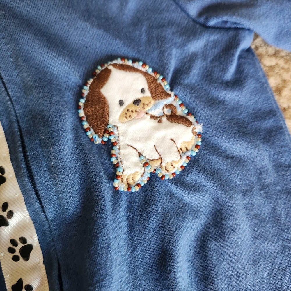 Jinene n Bead Pokey Little Puppy Beaded Footed Sleeper Pajamas 0-3 Months - Picture 4 of 5